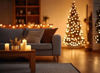 interieur cosy et chaleureux pour fêtes de fin annees