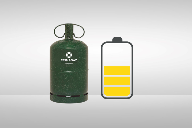 bouteille de gaz propane primagaz avec jauge batterie pour calculer autonomie