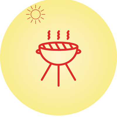 barbecue logo fond jaune